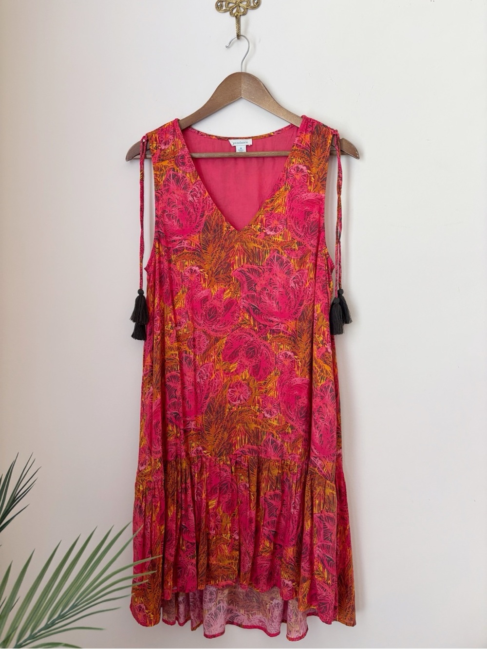Sundance Flamenco Floral Sleeveless Dress Medium Feminine Boho